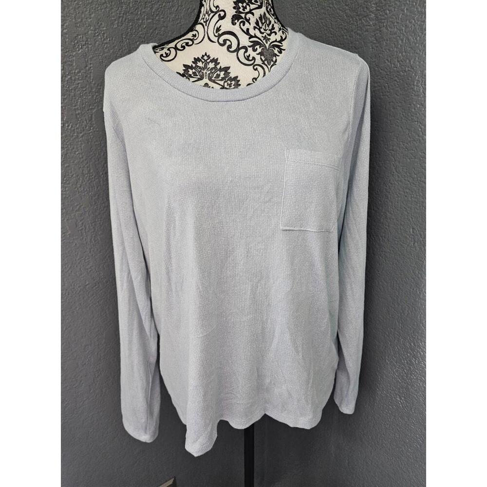 BNWT New Women's Jaclyn Intimates Long Sleeve Top Size Large Blue So Soft Pocket